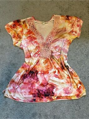 ONE WORLD Radiant Pink Summer Sunset  Top XXL